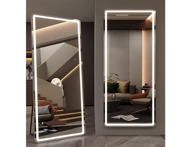 71" x 28" LED Full Length Mirror &ndash; Oversized Lighted Floor Decor