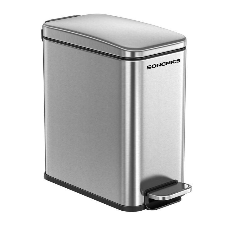 Small Garbage Can with Lid – 2.6-Gallon Capacity, Great for Bathrooms, Apartments, or Corner Spaces