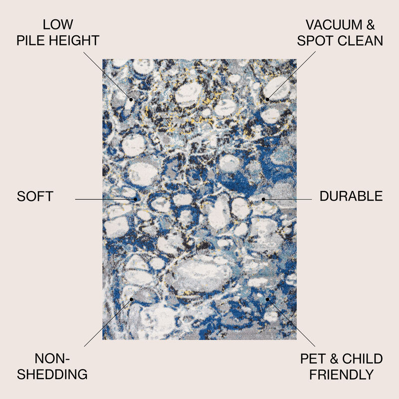 Pebble Marbled Abstract Area Rug