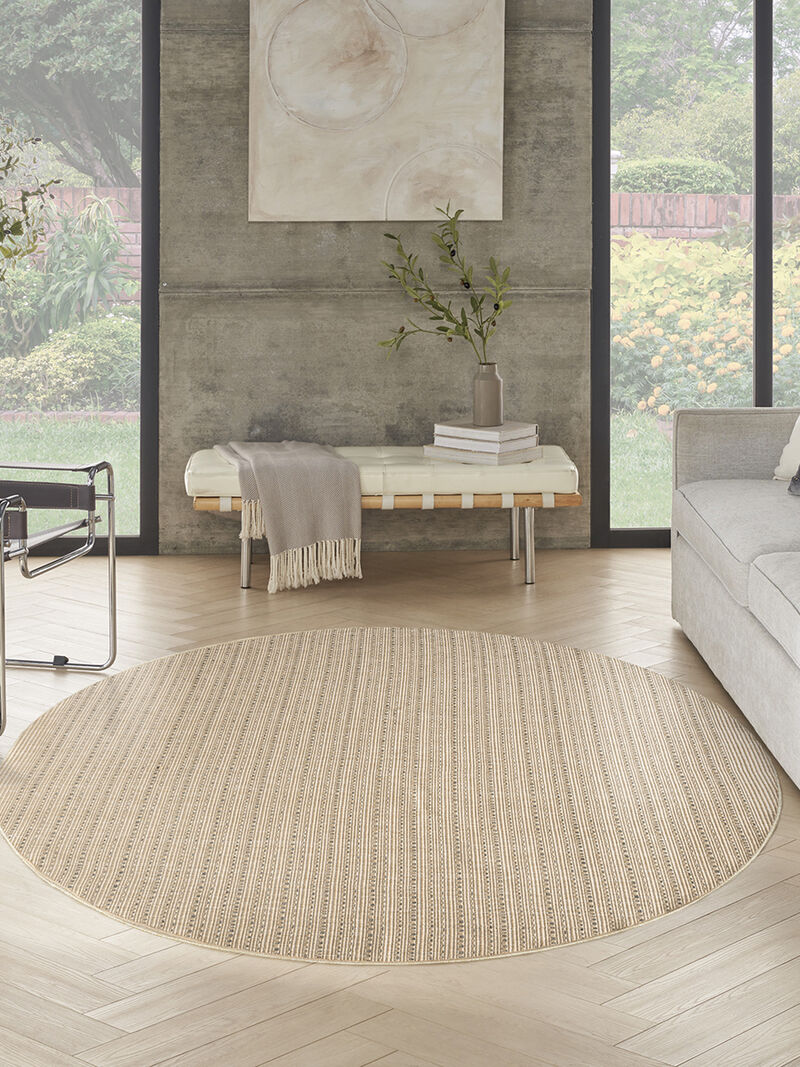 Tulum TLM01 Taupe 8' x Round Rug