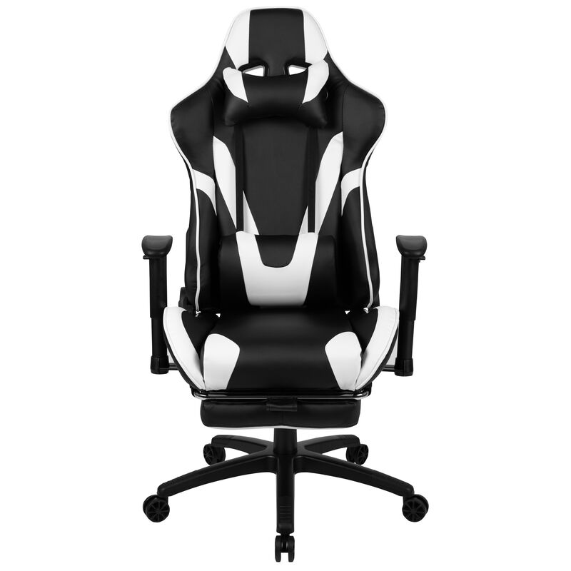 X30 Gaming Chair Racing Office Ergonomic Computer Chair with Reclining Back and Slide-Out Footrest in   LeatherSoft image number 8
