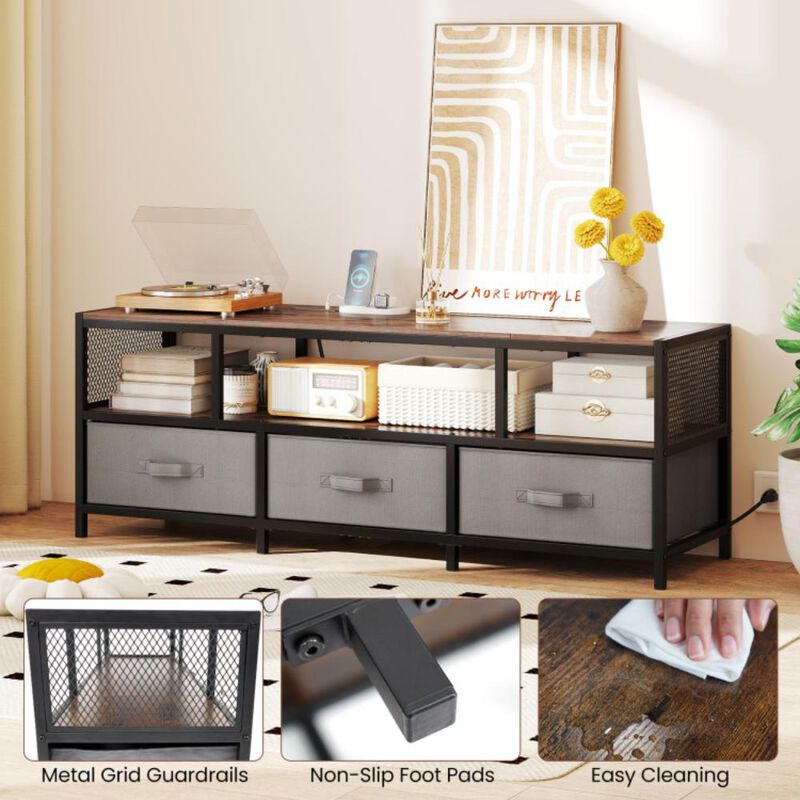 Hivvago TV Stand for TVs up to 65 Inches with Power Outlets USB Charging