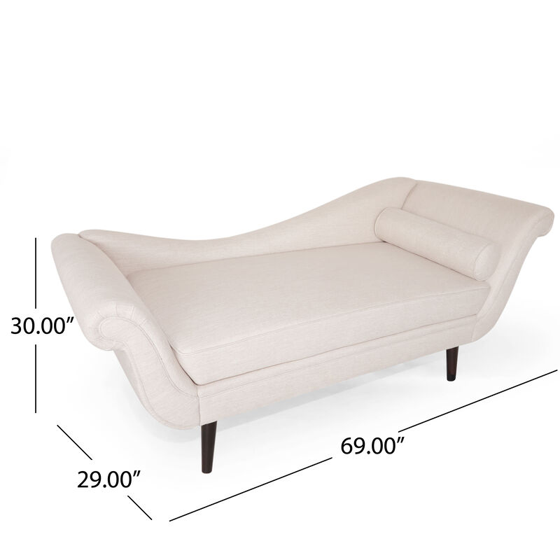 Christopher Knight Home Larina Contemporary Chaise Lounge with Scroll Arms image number 2