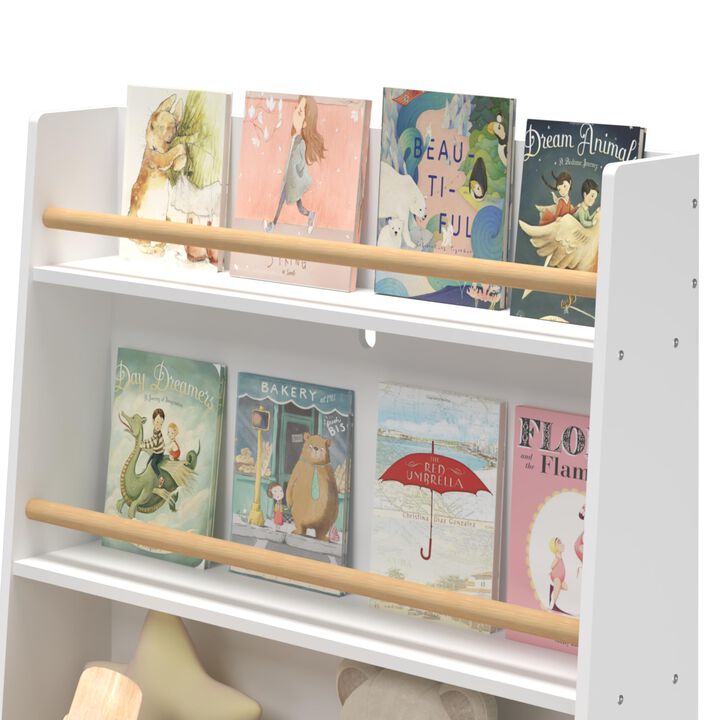 Space-Saving Bookshelf and Magazine Rack for Kids Room or Playroom