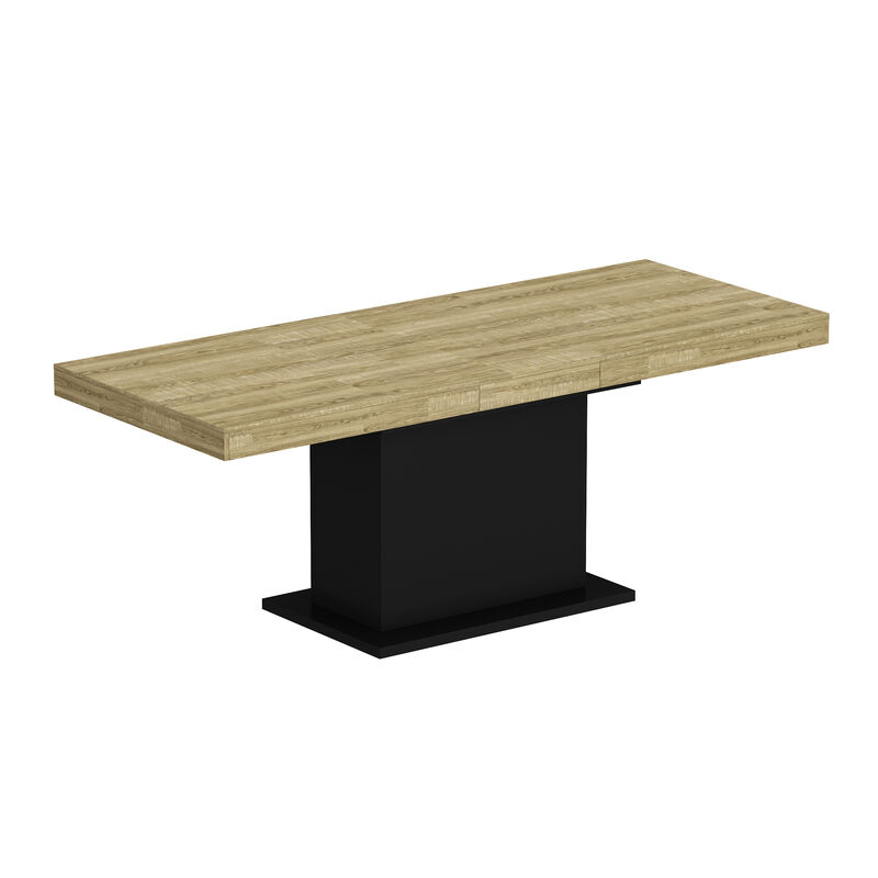 78.7 in. Width, Rectangle Wooden Grain Top & Black Bottom, Home Office Desk, Computer Desk, Writing Desk