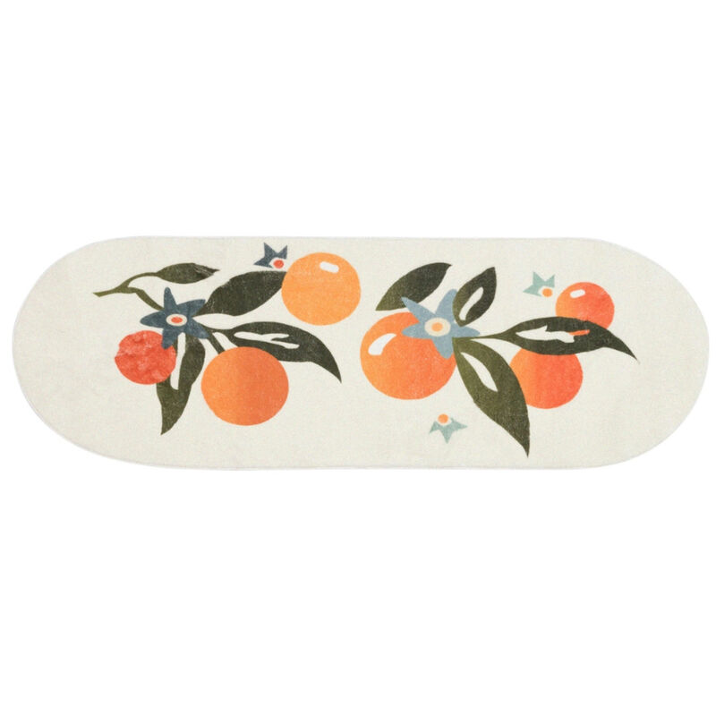 Lany Space 2'x5' Ruuner Rug, Orange Pattern Rug for Living Room, Non-Slip Modern Abstract Washable Rug image number 0