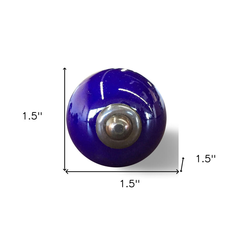HomeRoots Set of Eight Purple And Gray Ceramic And Metal Drawer Pull Knobs image number 4