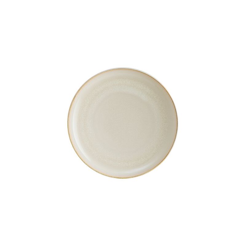 Sand dia.9.75" h:2" Round Beige Porcelain Deep Plate
