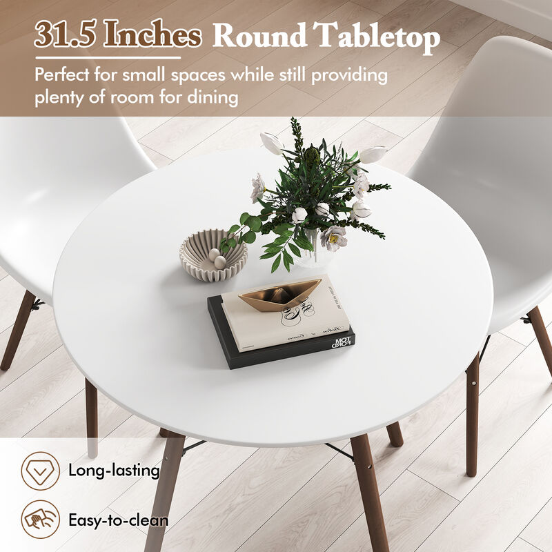 5 Pieces Table Set With Solid Wood Leg For Dining Room