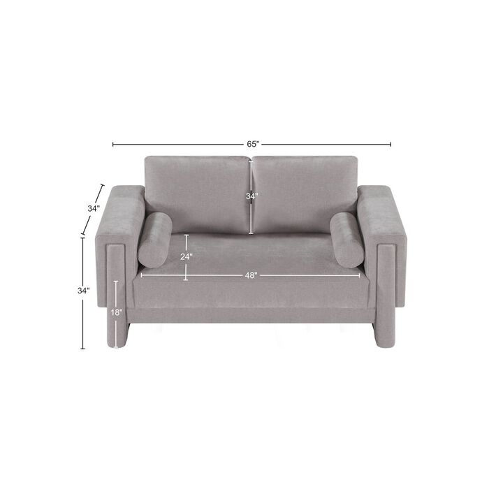 Meridian Furniture Madeline Grey Chenille Fabric Loveseat