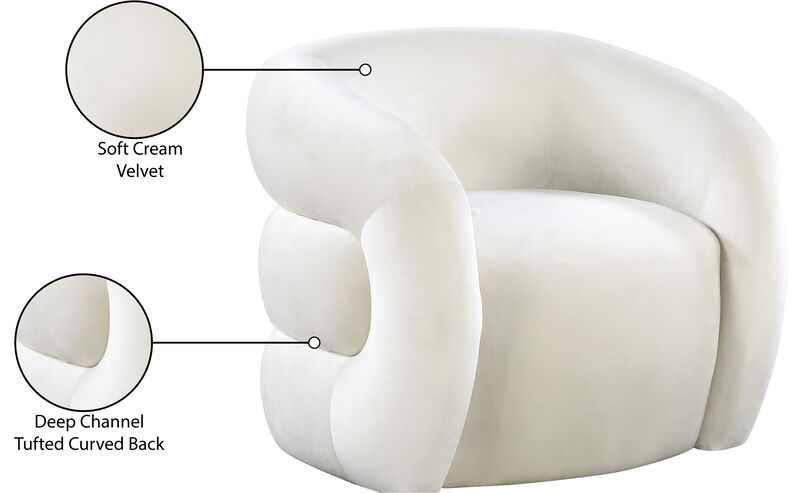 Meridian Furniture Roxbury Cream Velvet Accent Chair image number 7