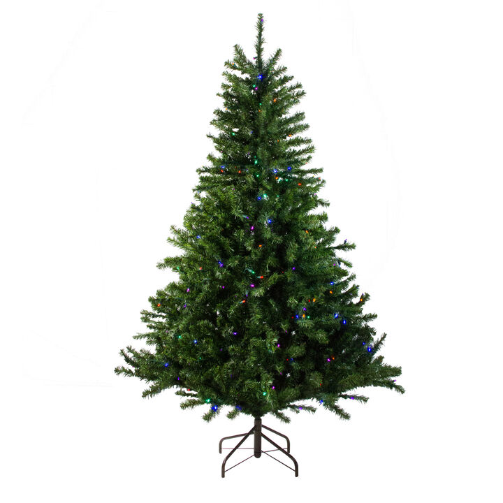 6' Pre-Lit LED Canadian Pine Artificial Christmas Tree - Multi Lights