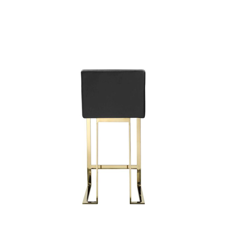 Pangea Home Dexter Counter Stool Faux Leather Black