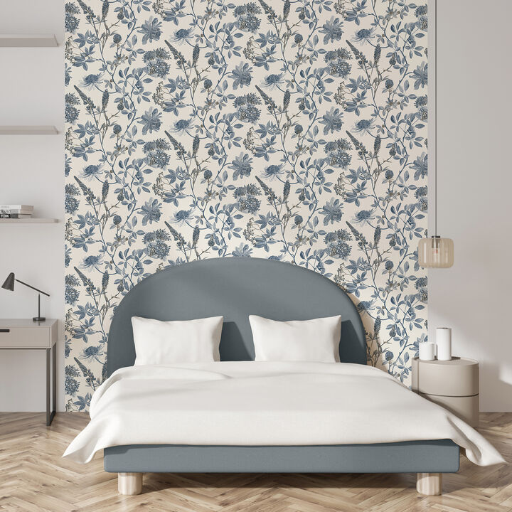 Botanical Blueprint Painterly Branches Wallpaper
