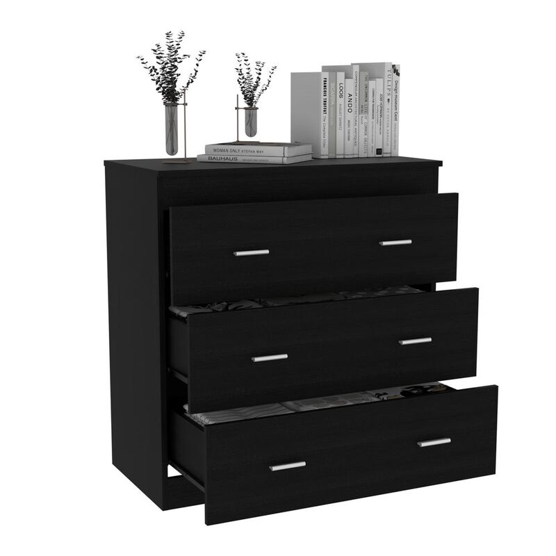 Capri Three Drawer Dresser-Black
