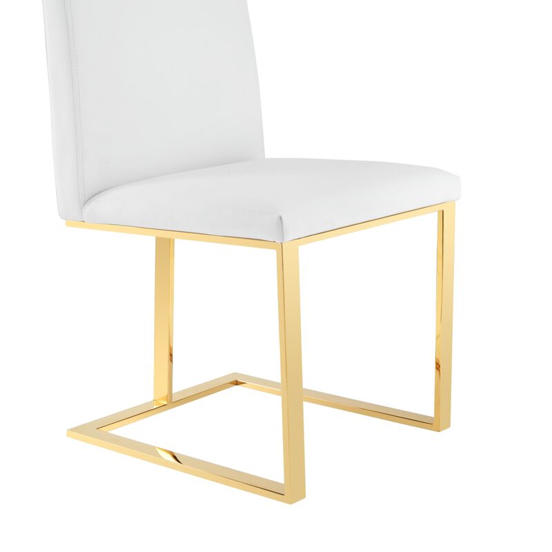 Frankie Contemporary White Dining Chair image number 3