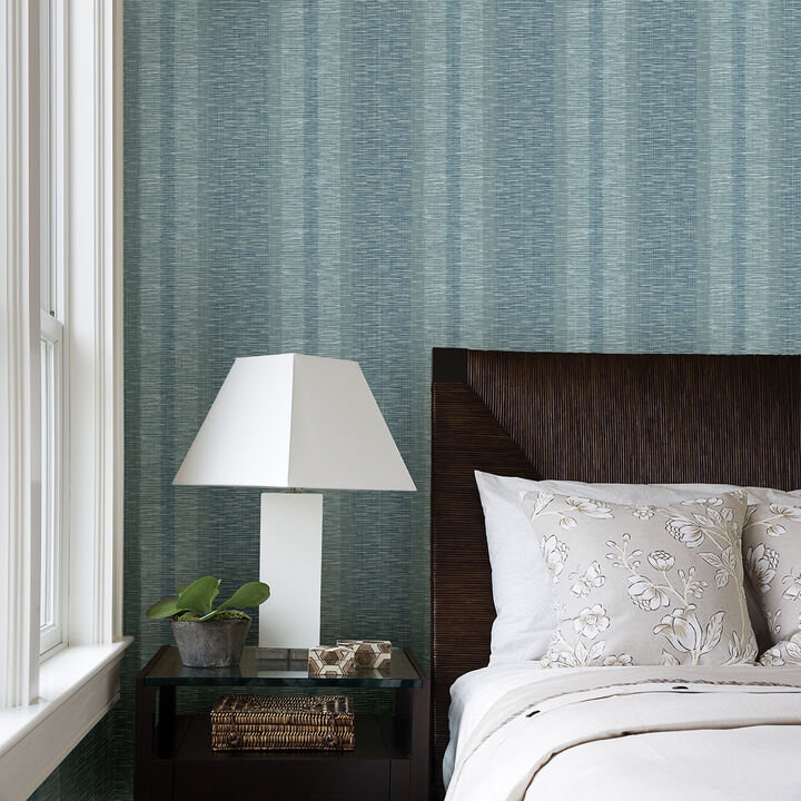 Pezula Teal Texture Stripe Wallpaper