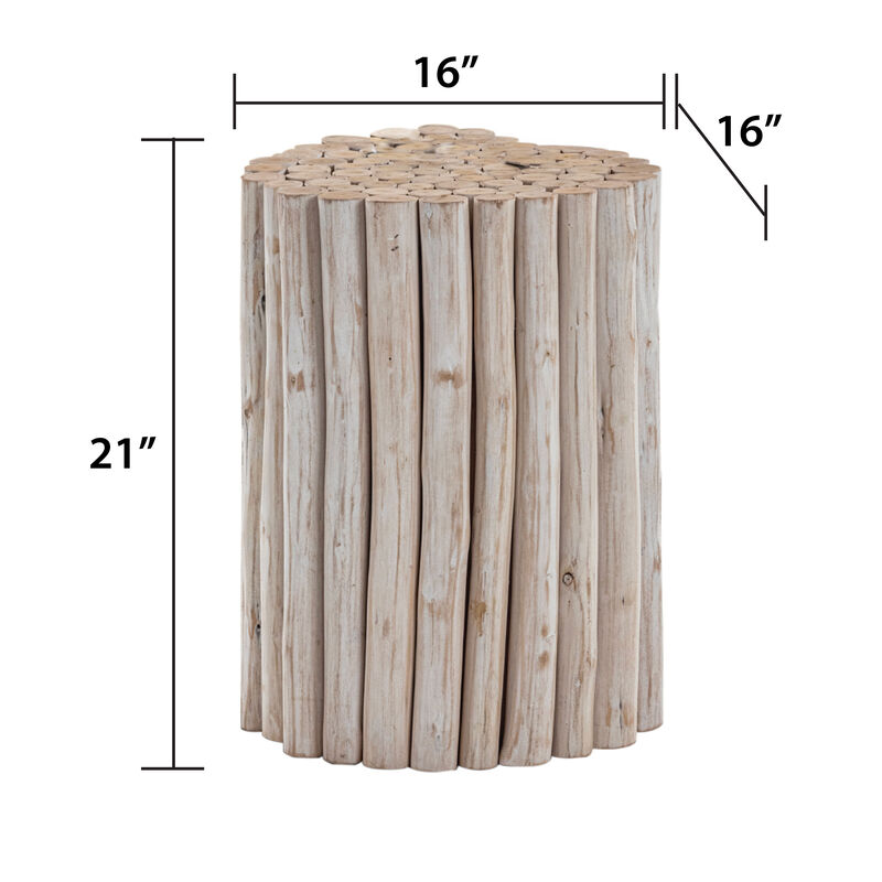 Raveliqua White Wood-Stick End Table image number 4