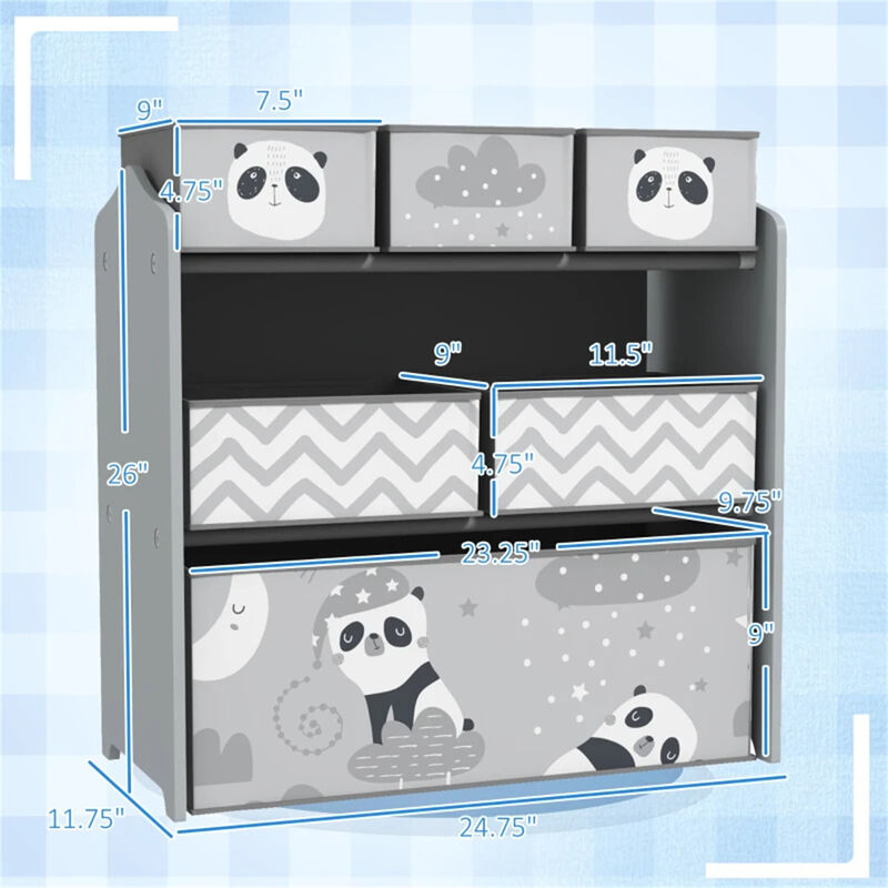 Toy Organizer with Storage Box Kids' Storage Shelf for Toys, Books & Clothes