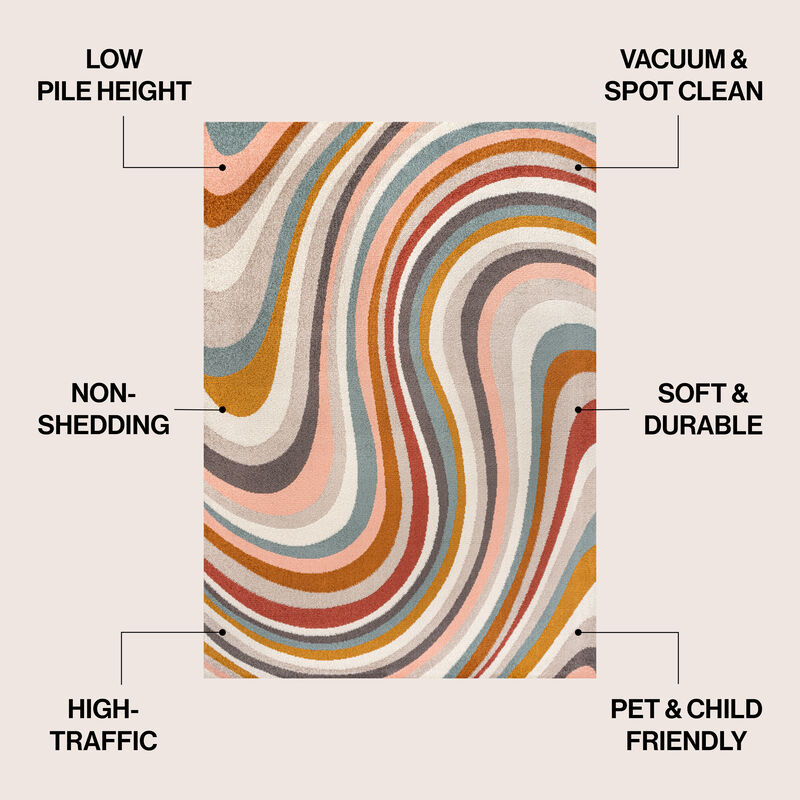 Flow Abstract Swirl Area Rug