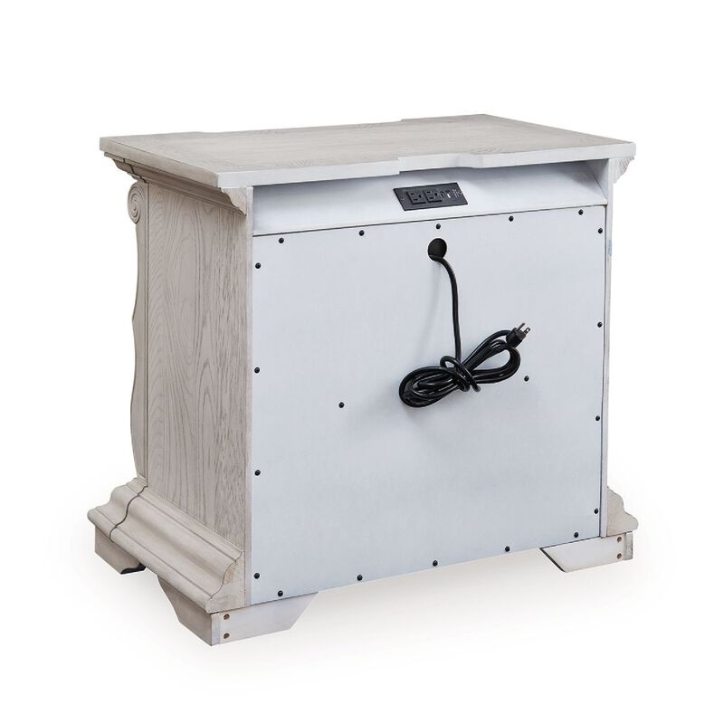 Bryl Oversize Nighstand, 3 Drawers with Bronze Knobs, Antique White image number 4