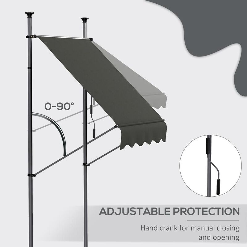 Hivvago Outdoor Retractable Awning with UV Resistant Fabric image number 4