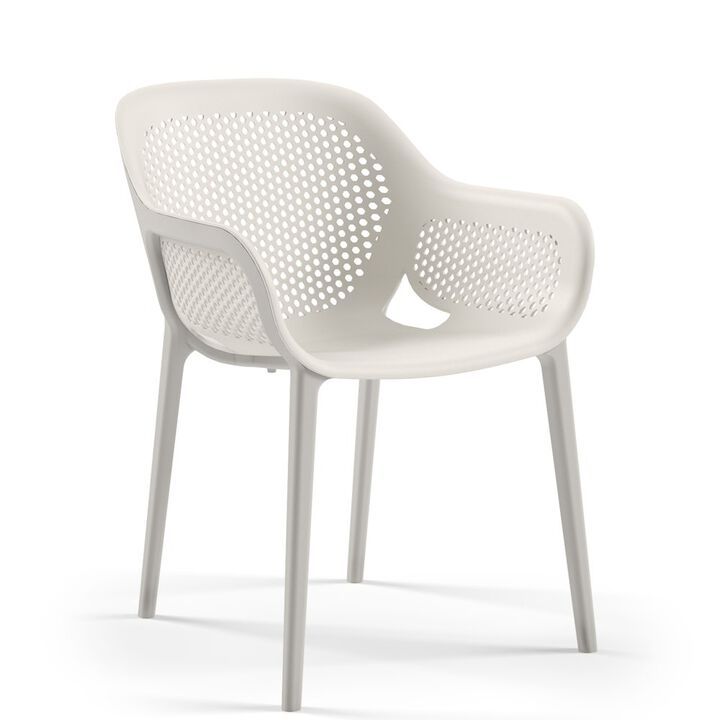 Omax Decor Atra Resin Patio Dining Chair in Cool Gray - (Set of 2)