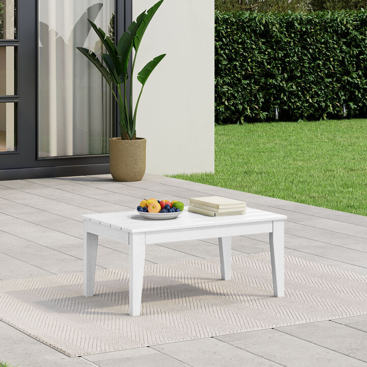 WestinTrends Low Outdoor HDPE Patio Rectangle Coffee Table