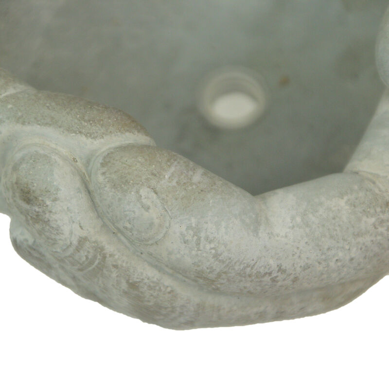 Cement Cupped Hands Wall-Mountable Planter & Birdfeeder image number 4