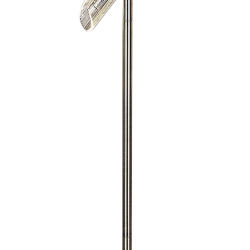 Spark 62 Inch Floor Lamp, 3 Cylindrical Glass Shades, Antique Brass, Gold - Benzara
