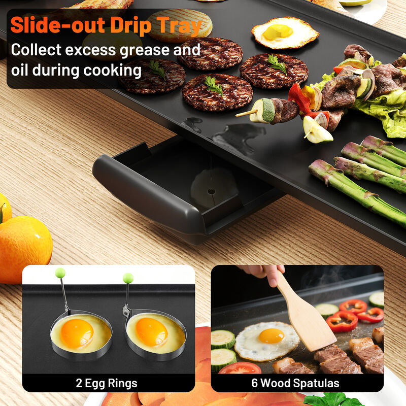 Nonstick Electric Griddle BBQ Grill with Adjustable Temperature Control image number 4