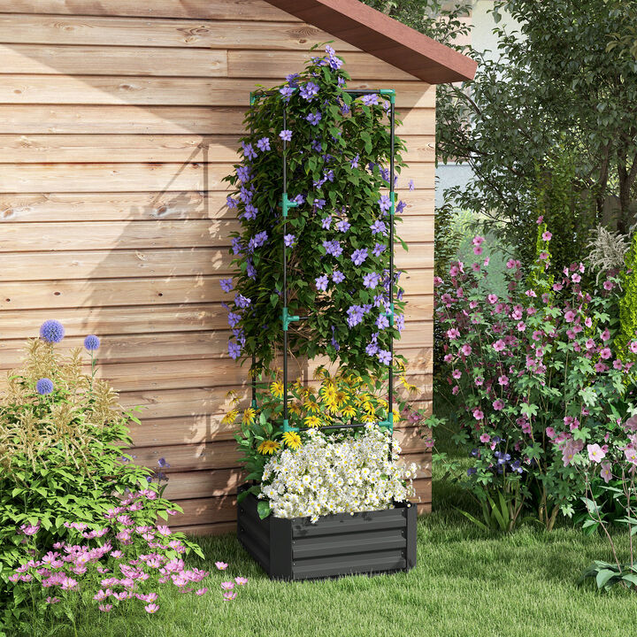 Hivvago Elevated Garden Bed with Integrated Vine Support