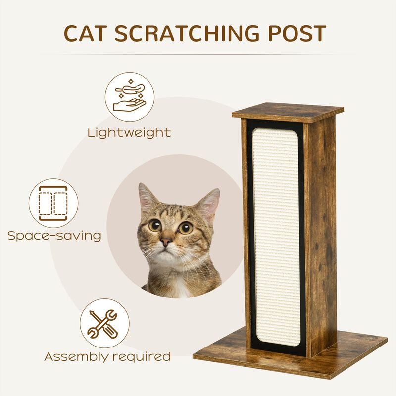 Scratching Pad Cat Tree Corrugated Paper Sisal Scratch Board Climbing Toy Pet Furniture with 1 Spare Board Brown