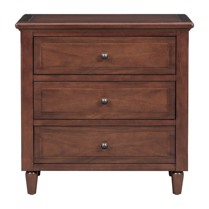 Merax Classic 3-Drawer Nightstand Storage Wood Cabinet