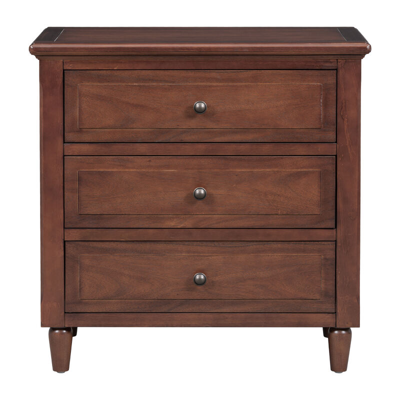 Merax Classic 3-Drawer Nightstand Storage Wood Cabinet
