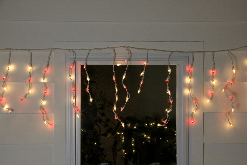50 Red and Clear Mini Icicle Christmas Lights - 2.5 ft White Wire image number 2