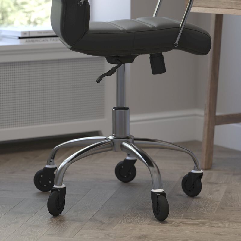 Flash Furniture Mid-Back Black Executive Swivel Office Chair with Chrome Frame, Arms, image number 7