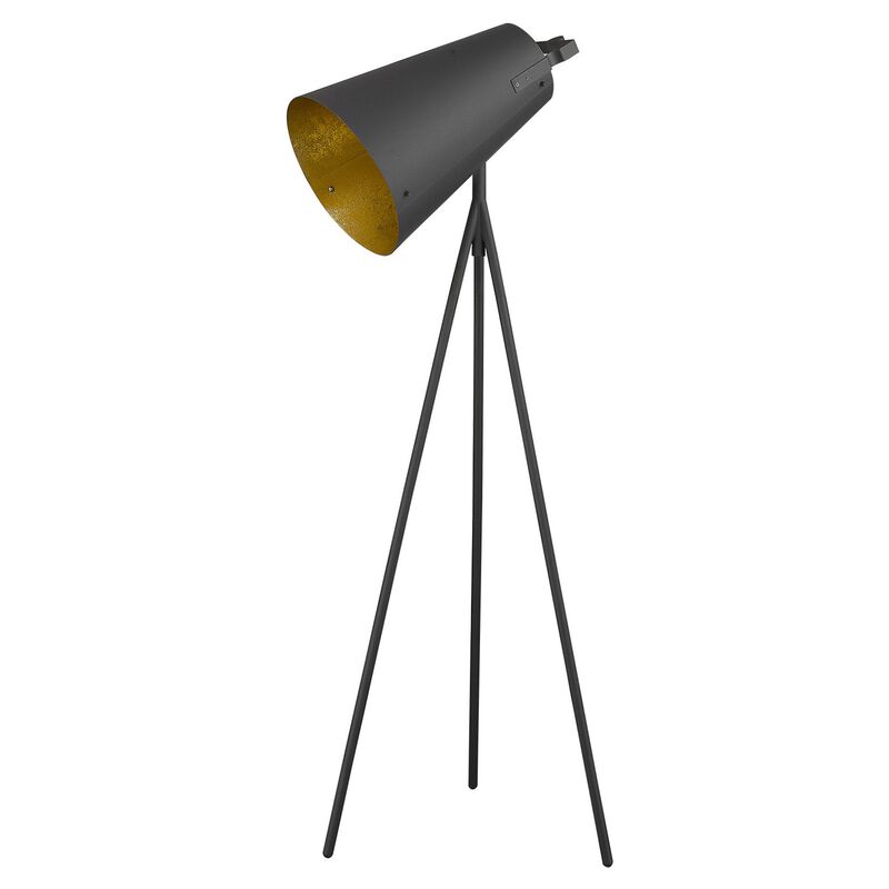 Hivvago 61" Tripod Floor Lamp With Gray Metal Cone Shade