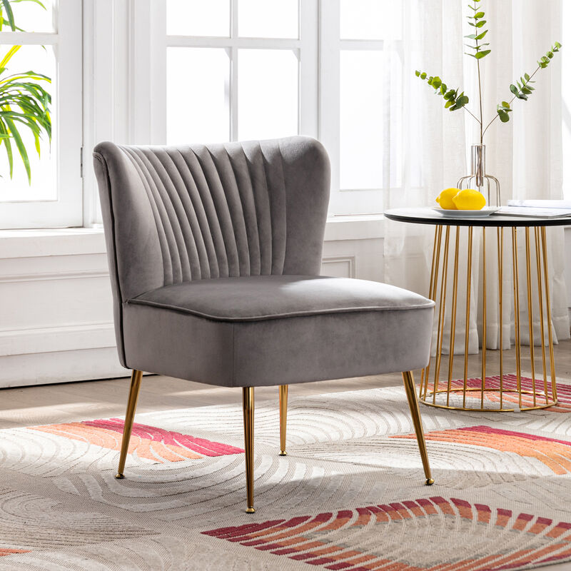 WestinTrends 25" Wide Tufted Velvet Accent Chair