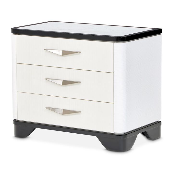 Michael Amini Tuxedo Large Nightstand - Piano Keyboard