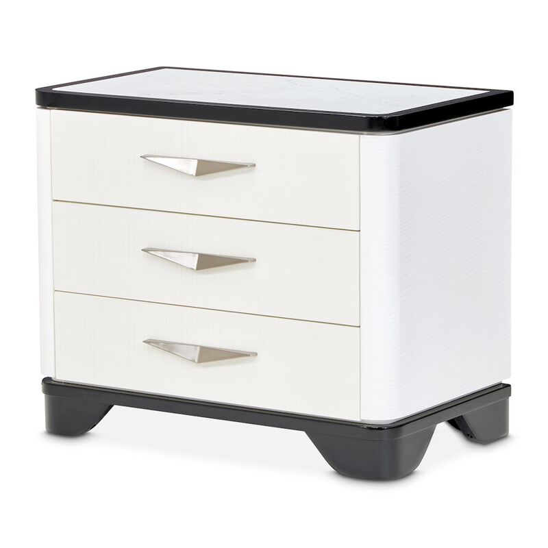 Michael Amini Tuxedo Large Nightstand - Piano Keyboard