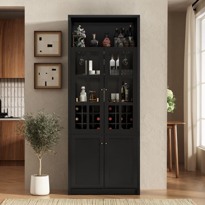 Ritci 78.74" Tall Wine Bar Cabinet