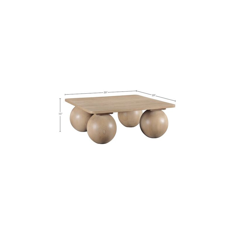 Meridian Furniture Fitch Natural Oak Veneer Coffee Table