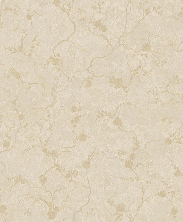 Mahina Gold Floral Vine Wallpaper