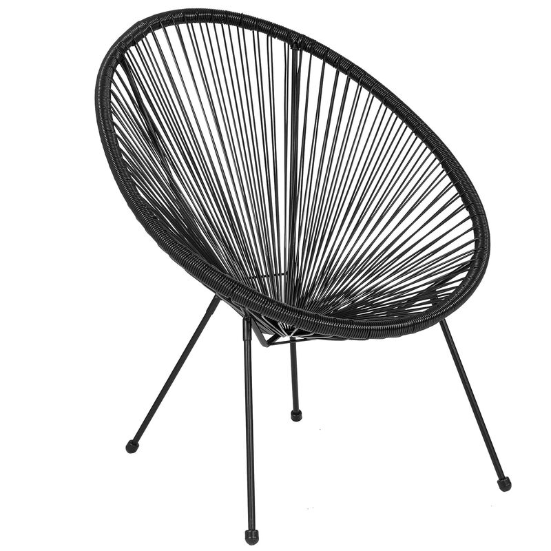 Flash Furniture Valencia Oval Comfort Series Take Ten Black Papasan Lounge Chair image number 0