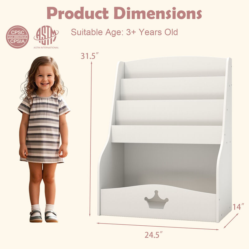 Multi-Tier Toddler Bookshelf – Book Display Rack with Compartment Storage