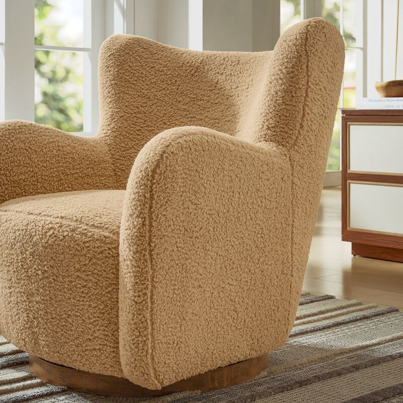 Montrose Wingback Sherpa Swivel Accent Chair image number 9