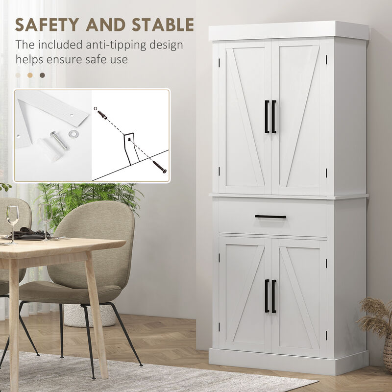 Hivvago Pantry Cabinet with Barn Doors and Adjustable Shelves image number 6
