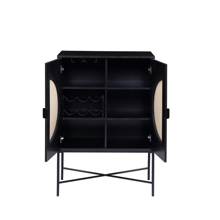 Colson Wine Cabinet, Black Finish AC01081
