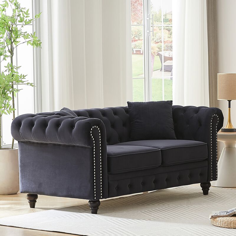 Fadhed Modern Chesterfield Loveseat image number 7
